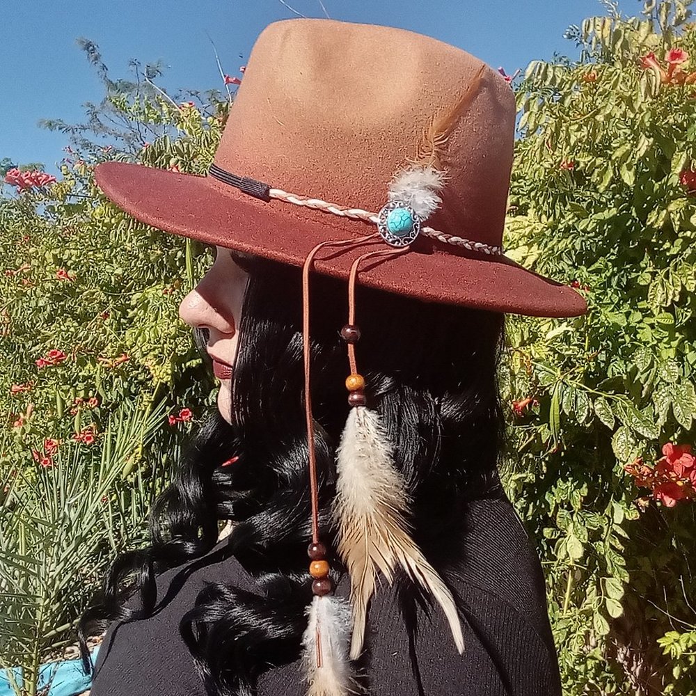 Ombre Fedora with Feather hat band